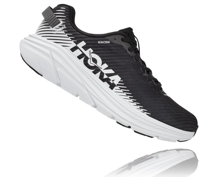 Running Shoes Womens - Hoka One One Rincon 2 - Black/White - IJZKGSD-79